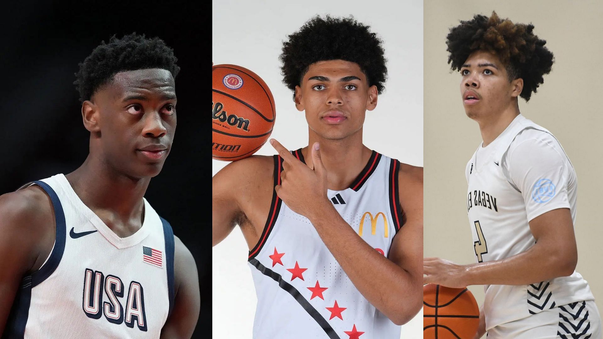 Top prospects AJ Dybantsa, Koa Peat and Tyran Stokes (Source: Getty / Imagn)