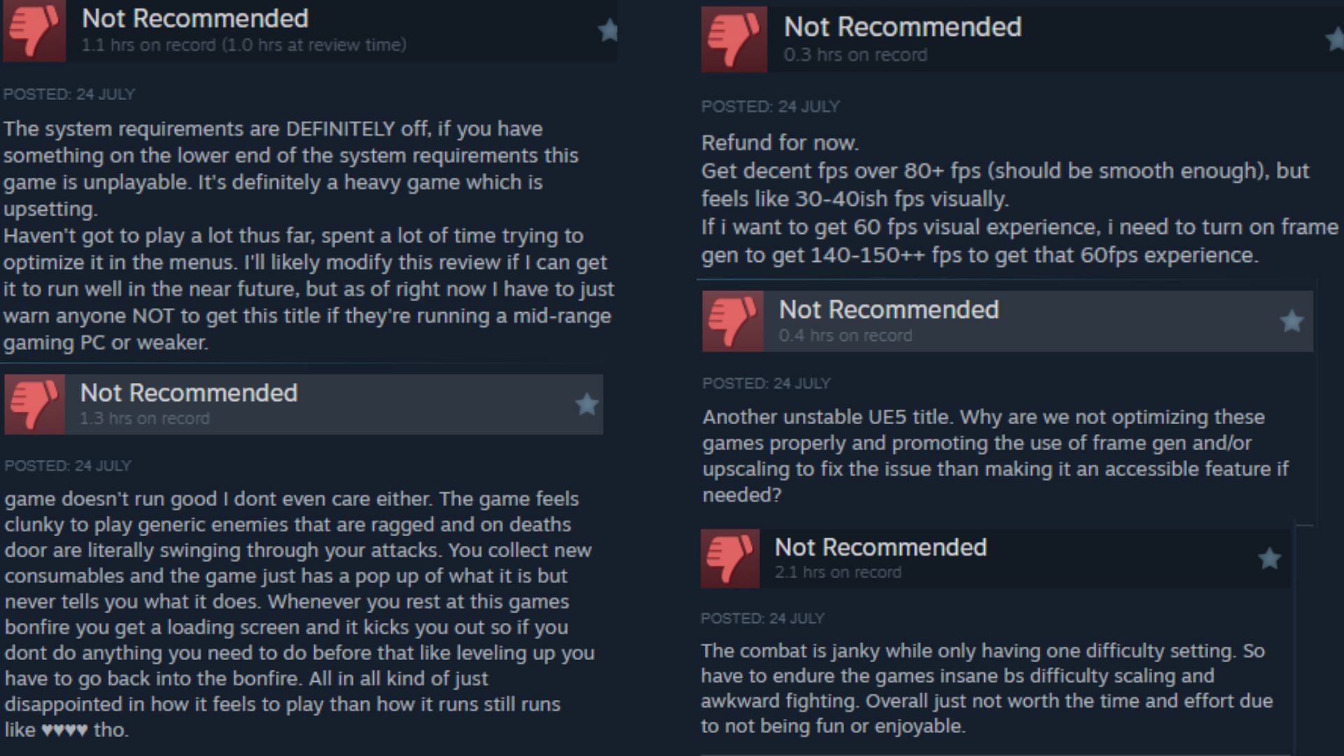 Performance issues and poor optimization are the major reasons behind Wuchang Fallen Feathers getting mostly negative reviews (Image via Steam)