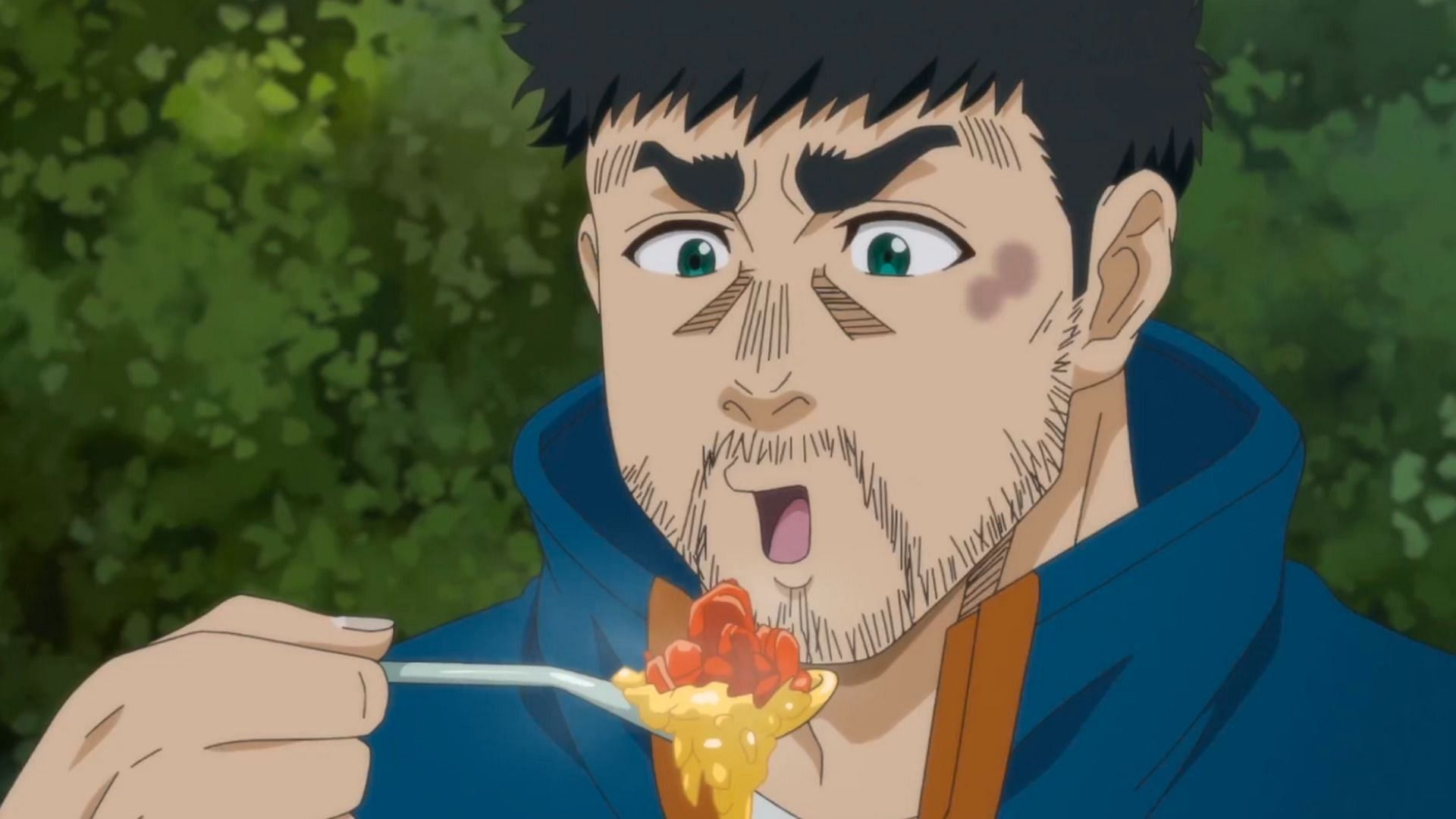 Shizuku prepares food for Gen in Solo Camping for Two episode 1 (Image via SynergySP)
