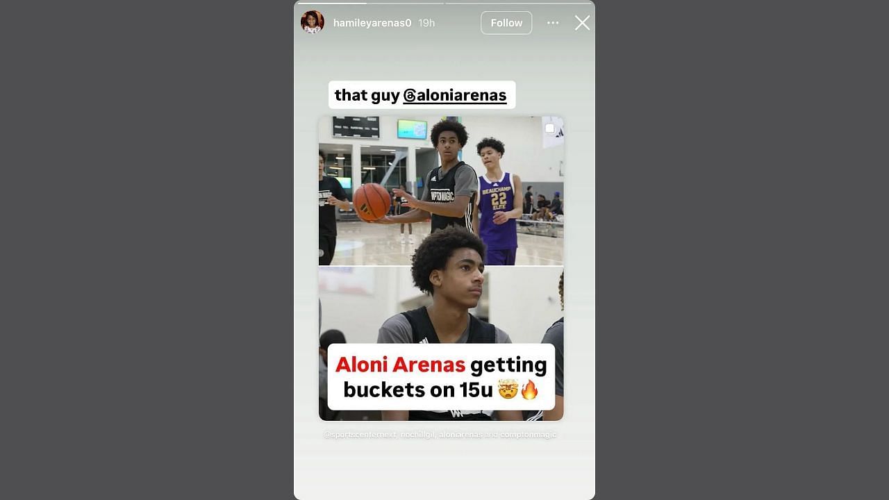 Hamiley Arenas comments on her younger brother&#039;s game. (Credits: @hamileyarenas0/Instagram)