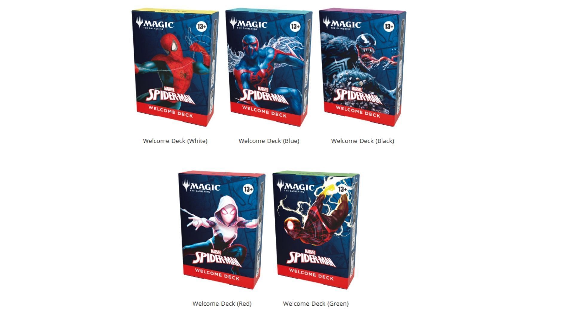 Each Welcome Deck precon for MTG Spider-Man comes with two thirty-card decks as well as instructions on how to play (Image via Wizards of the Coast)