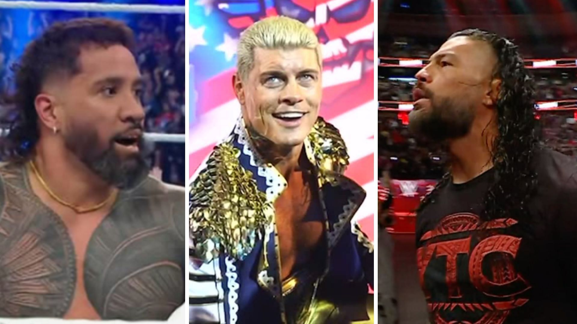 Jey Uso (left), Cody Rhodes (middle), Roman Reigns (right) [Image credits: WWE