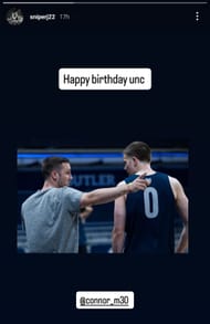 McCaffery's IG stories (Credits: @sniperj22)