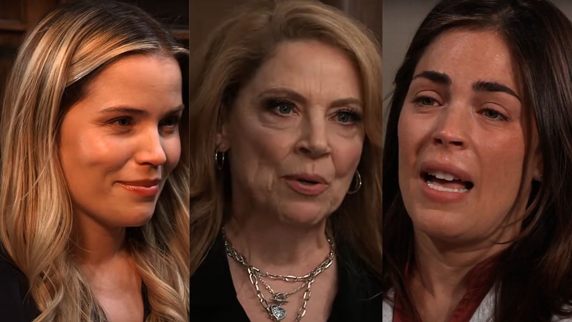From left Sasha, Obrecht and Britt of General Hospital (Image via YouTube/@General Hospital)