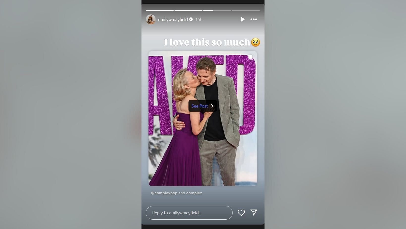 Baker Mayfield&#039;s wife Emily share reaction to Liam Neeson&#039;s relationship update (Image Credit: Emily/IG)