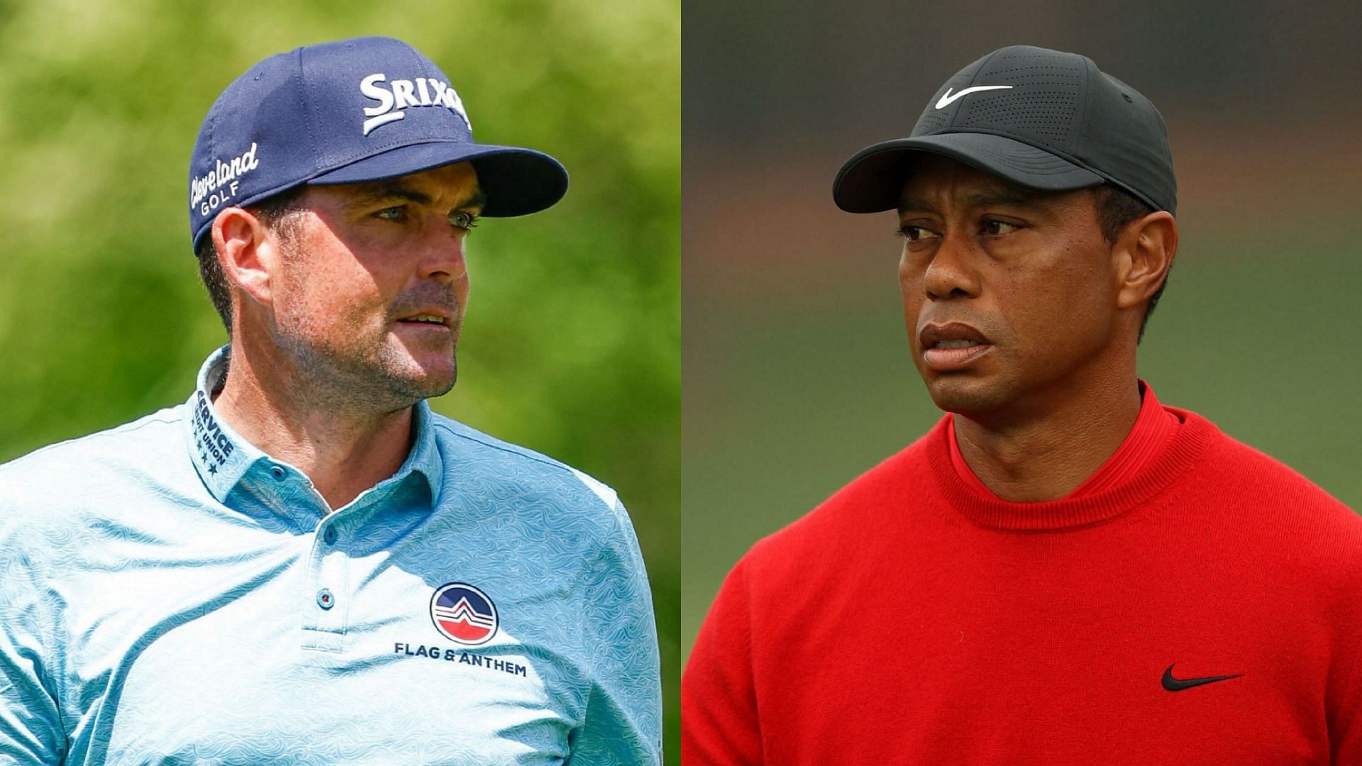 Keegan Bradley (on left) and Tiger Woods (on right) / Source: Getty Images