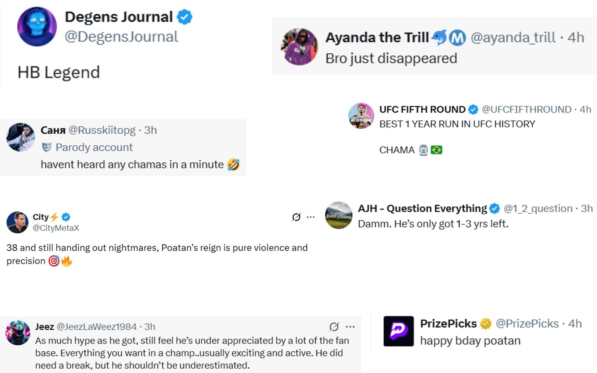Fan reactions [Screenshots courtesy: @espnmma on X]