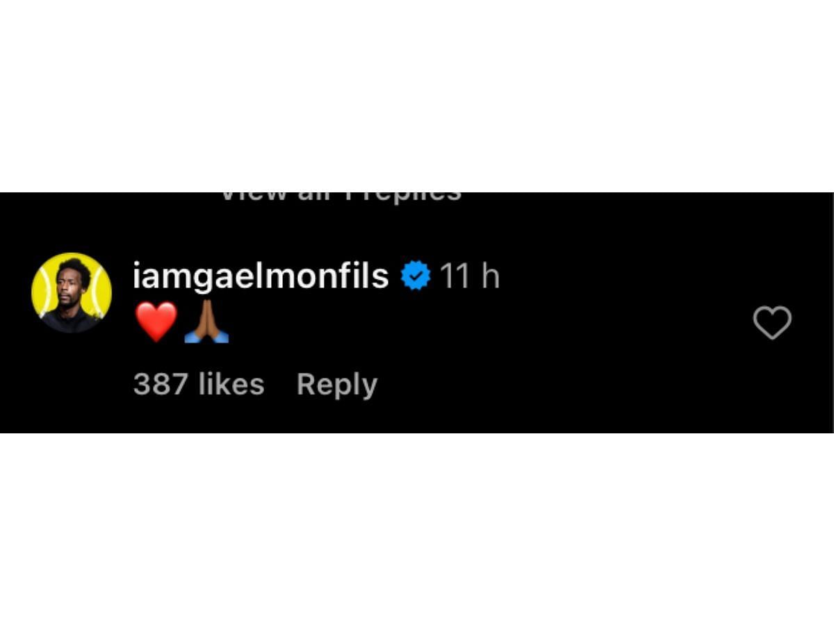 Gael Monfil&rsquo;s comment on Instagram