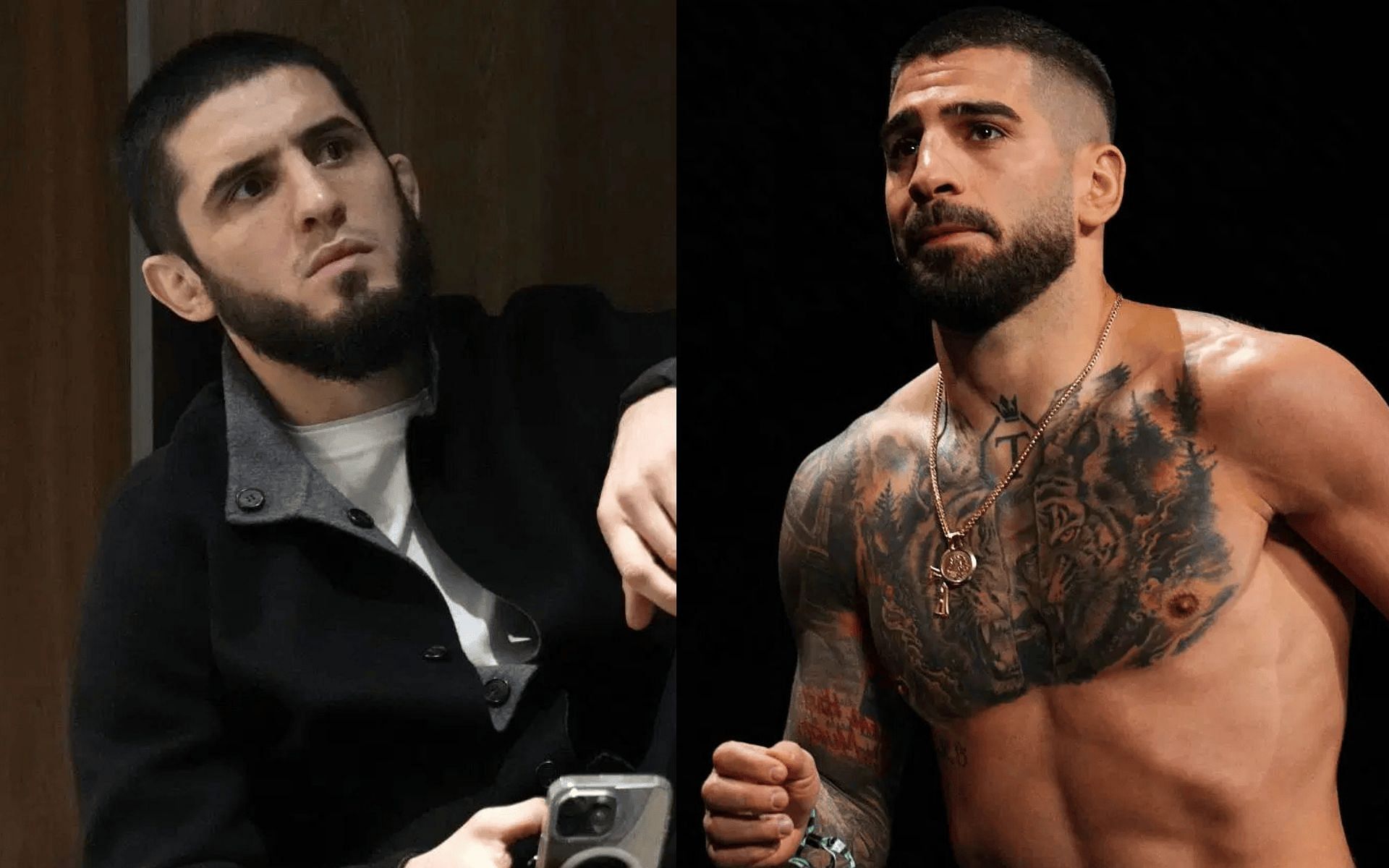 Ali Abdelaziz discusses Islam Makhachev (left) and Ilia Topuria