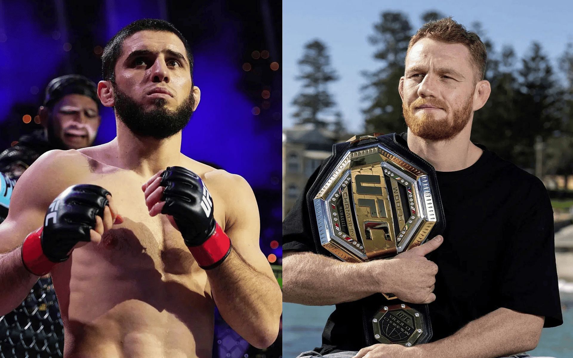 UFC welterweight veteran shares thoughts on Islam Makhachev (left) getting a potential title shot against Jack Della Maddelana (right). [Images courtesy: Getty]