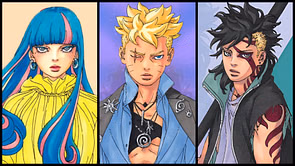 Boruto: Two Blue Vortex chapter 24 - Kawaki and Boruto team up to rescue everyone as Koji warns Eida about Mamushi