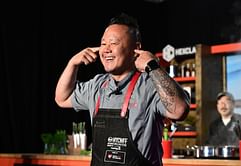 Cutthroat Kitchen: Knives Out's Jet Tila gives a mixed review of Julia Chebotar's elevated entrée