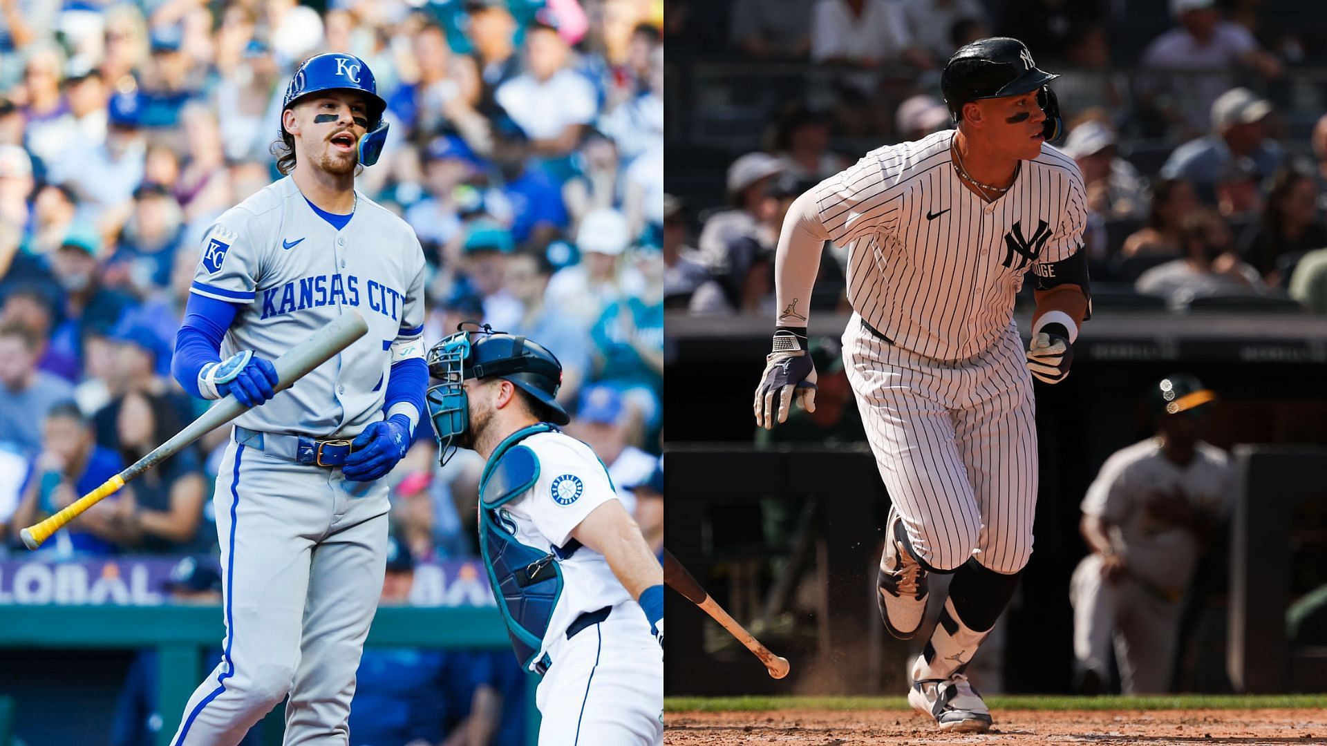 Bobby Witt Jr. (L), Aaron Judge (R) [Image via Imagn]