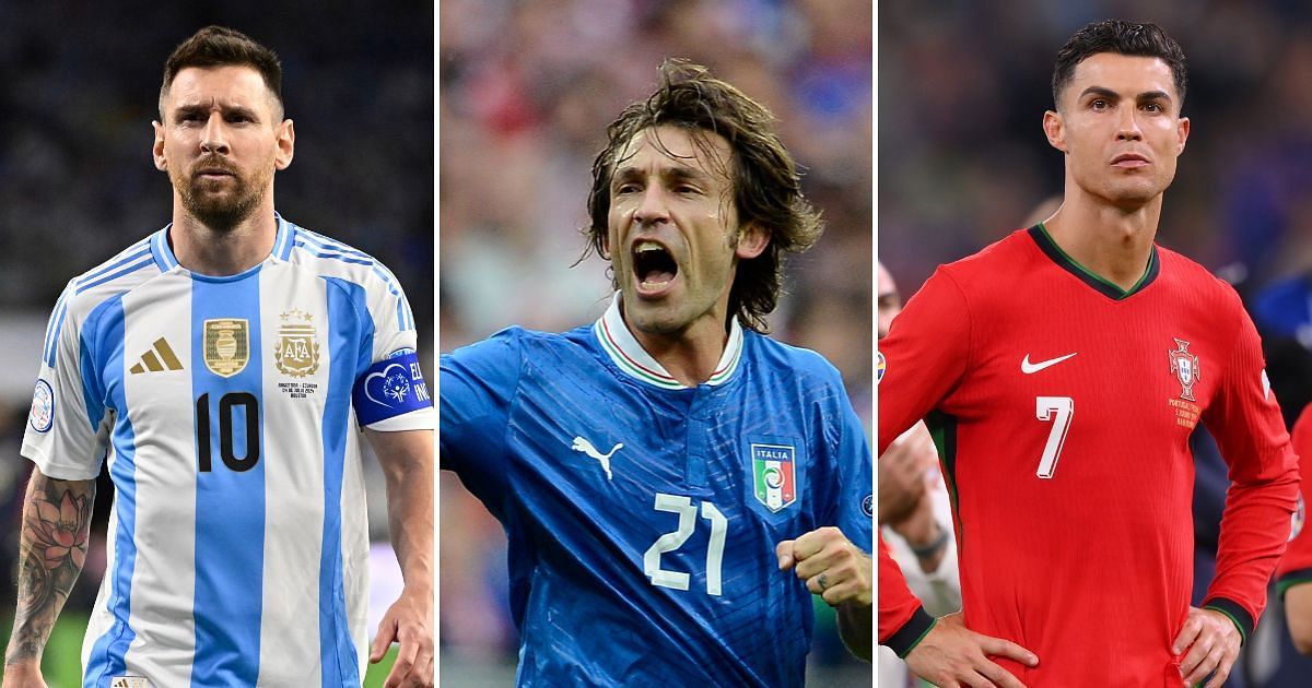 L to R: Lionel Messi, Andrea Pirlo, and Cristiano Ronaldo (All images sourced from Getty)