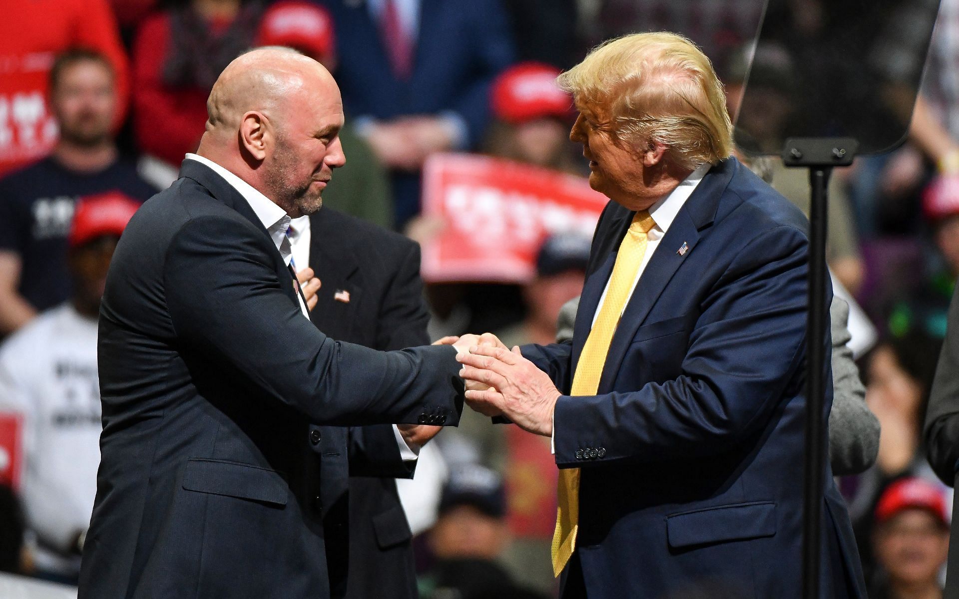 Dana White (left) is on board with Donald Trump