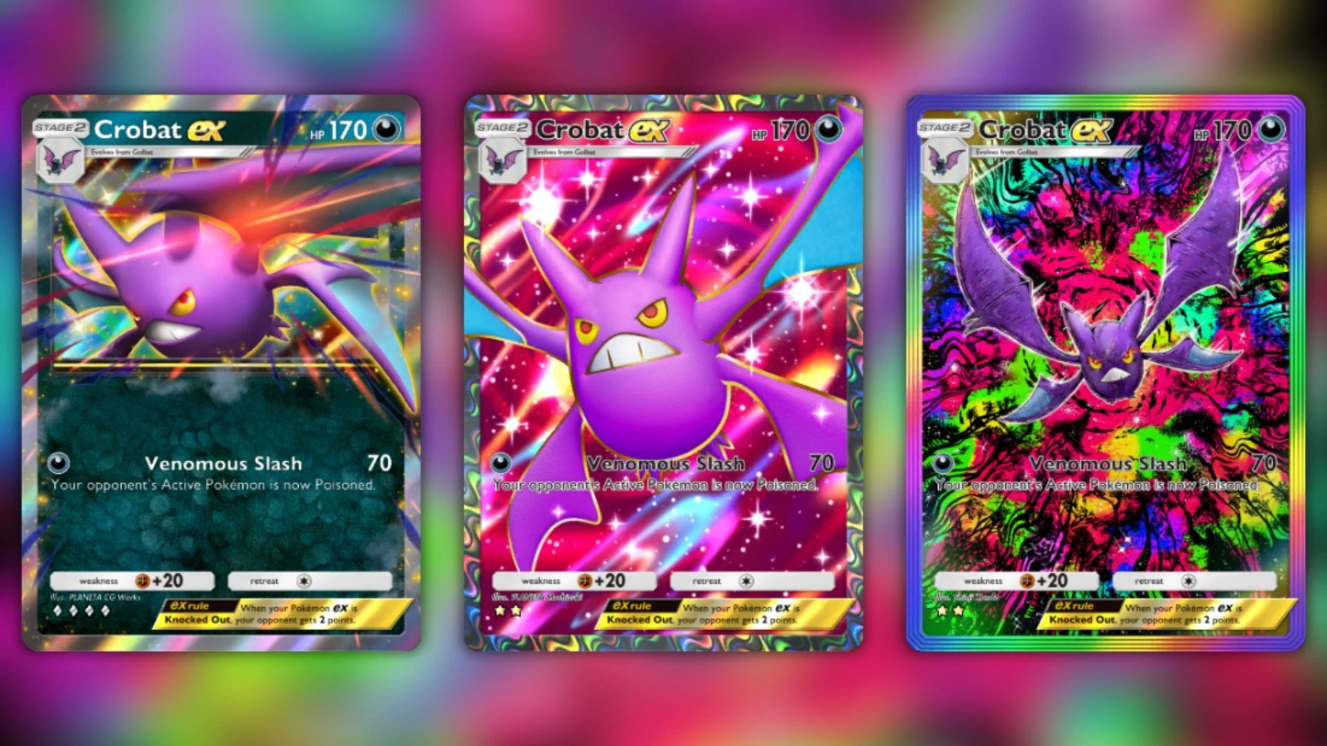 All Crobat ex variants in the game (Image via The Pokemon Company)