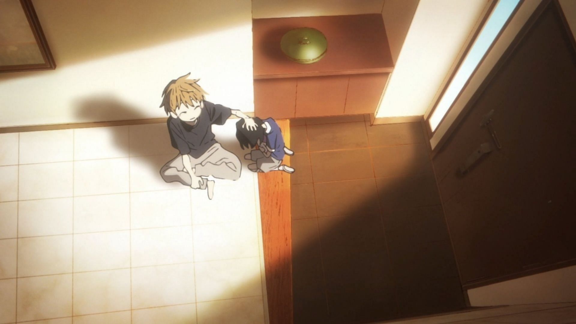 Junya and Naoki as seen in Takopi&#039;s Original Sin episode 4 (Image via ENISHIYA)