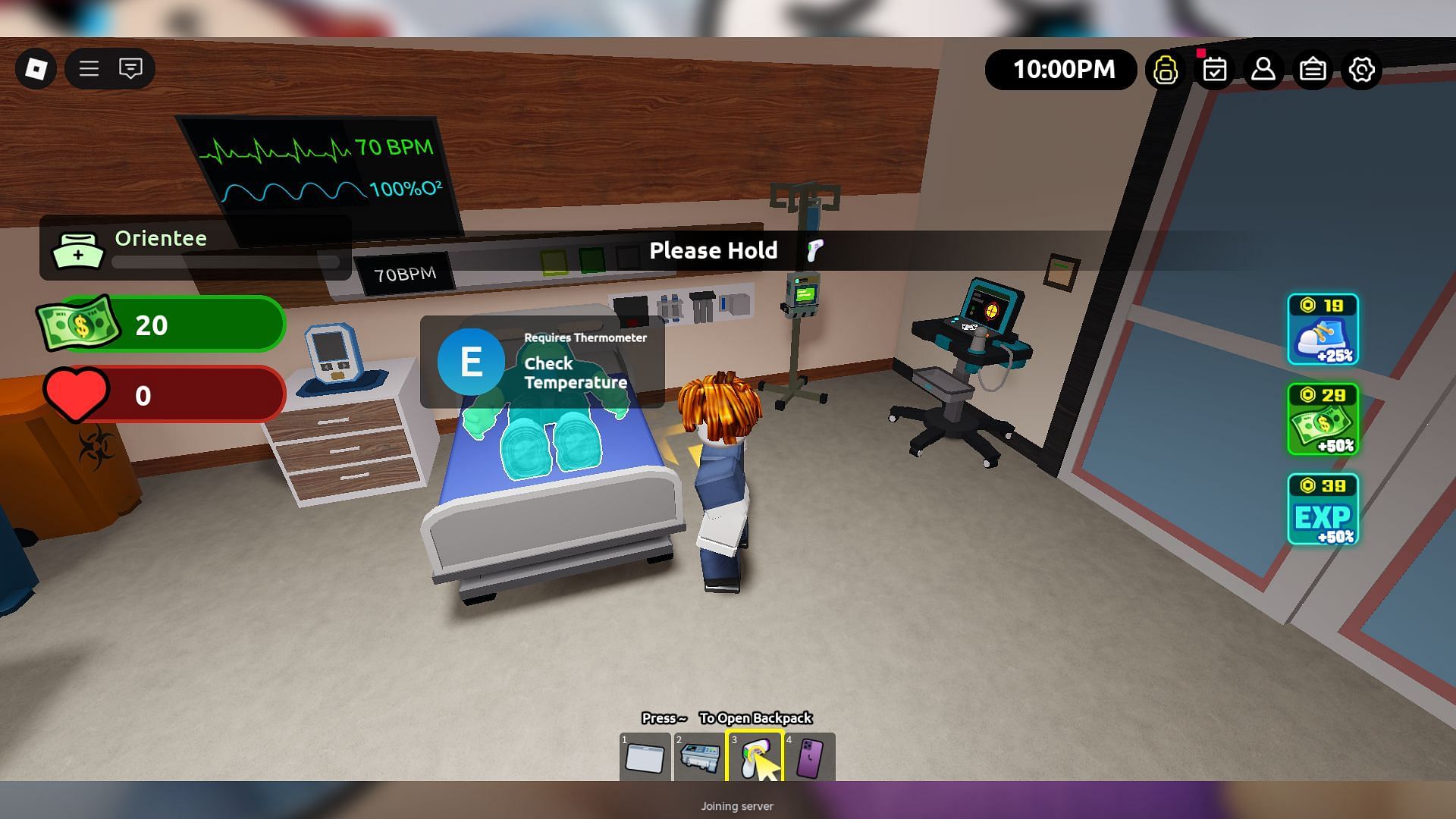 The phone can be equipped by pressing 4 (Image via Roblox)