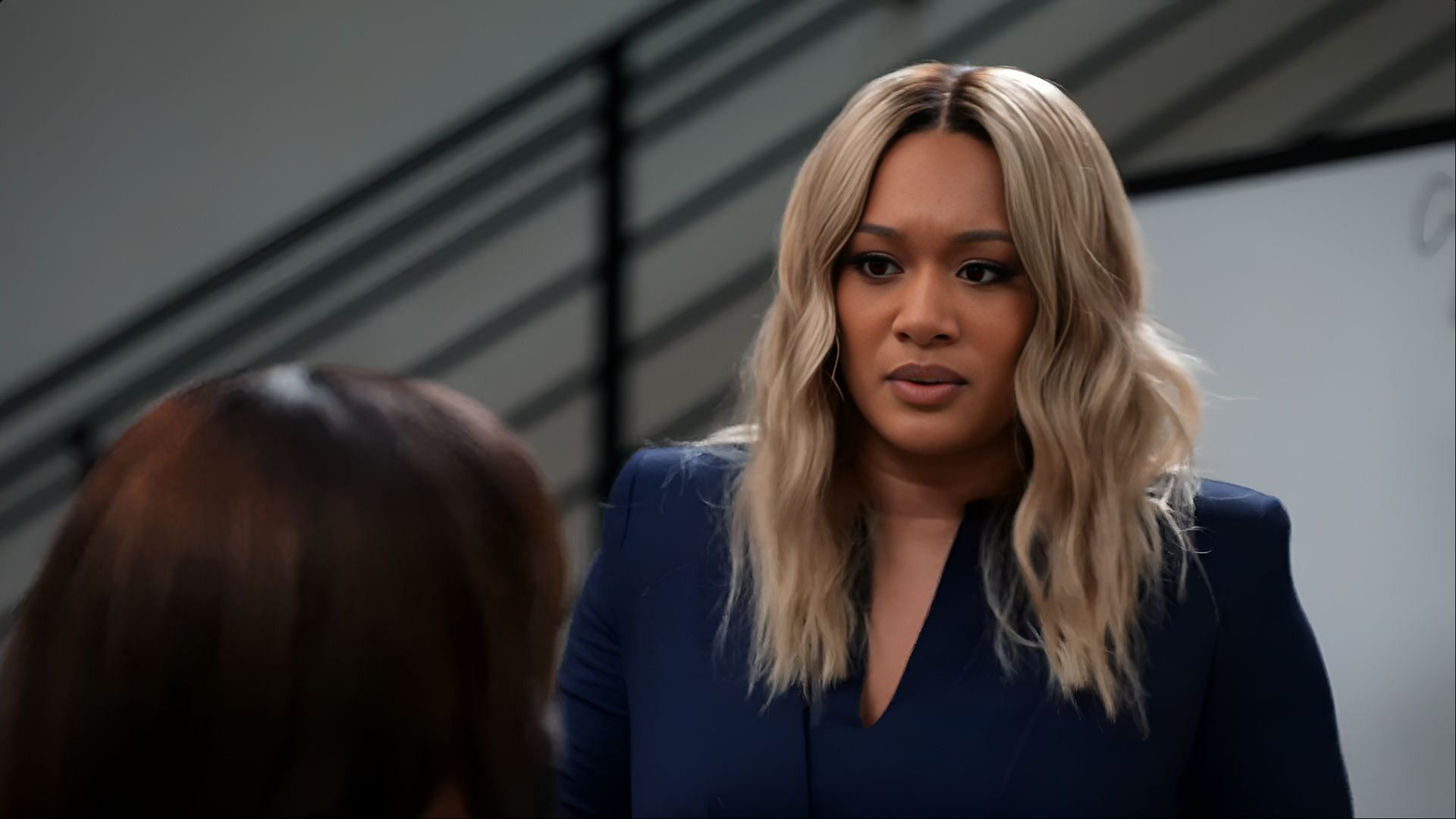 Crystal Renee Hayslett as Fatima stunned during Karen&rsquo;s pregnancy emergency scene in Tyler Perry&rsquo;s Sistas season 9.