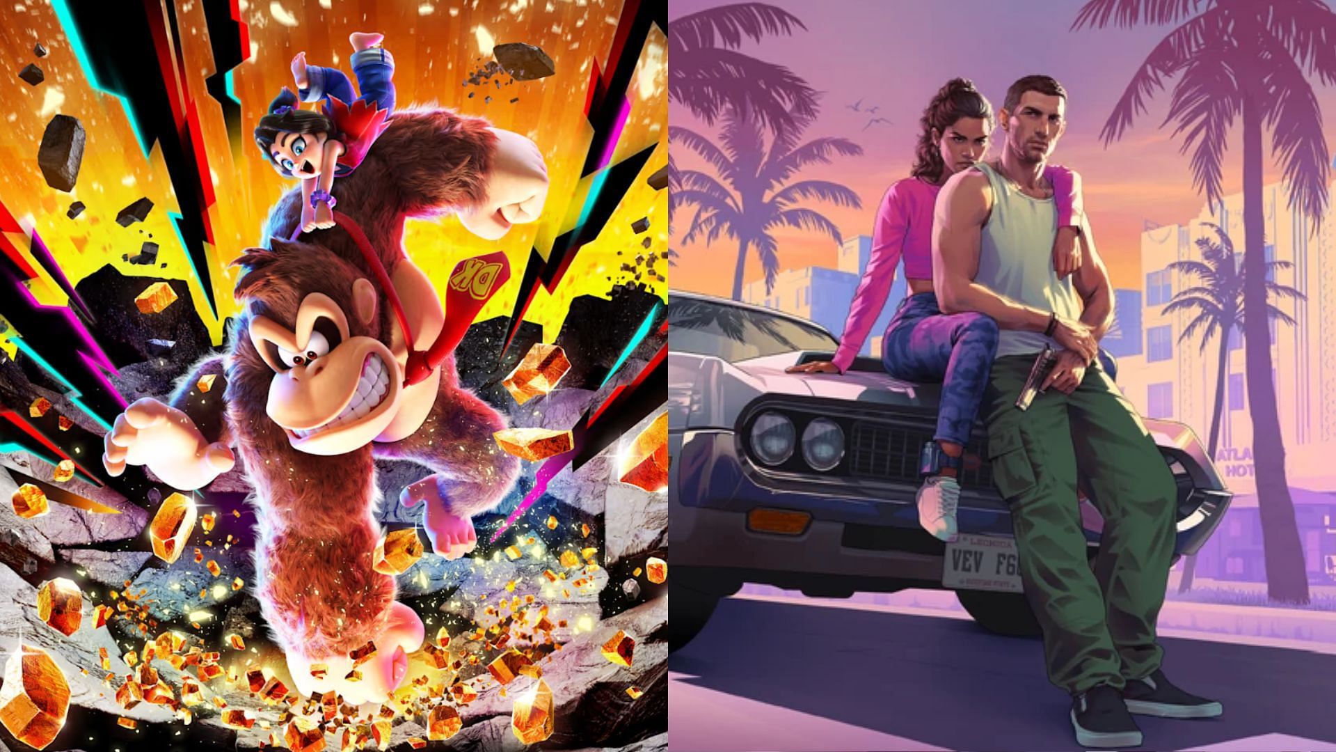 Donkey Kong Bananza has a longer development time than GTA 6 (Images via Nintendo, Rockstar Games)
