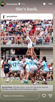 Screengrab of Ilona Maher's Instagram Story (Image Source: Ilona Maher's Instagram)