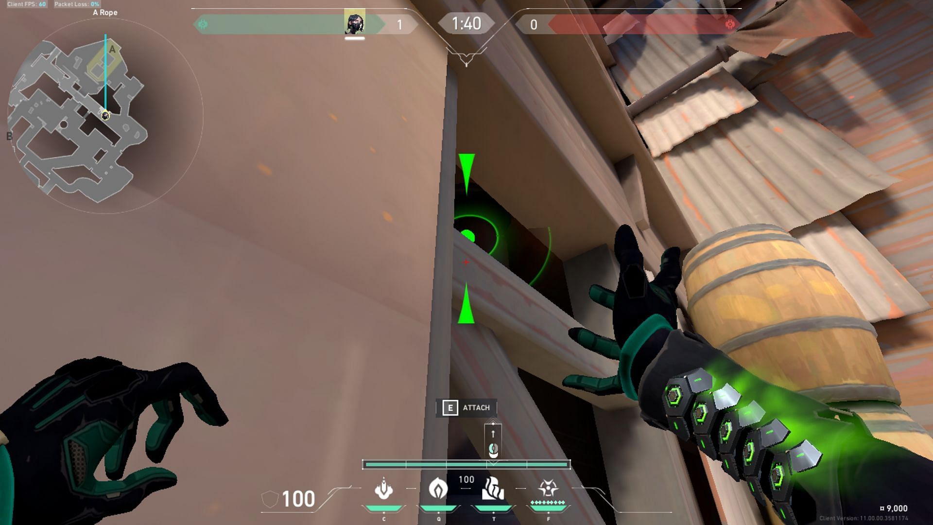 Stand here and line up the wall as shown in the image (Image via Riot Games)