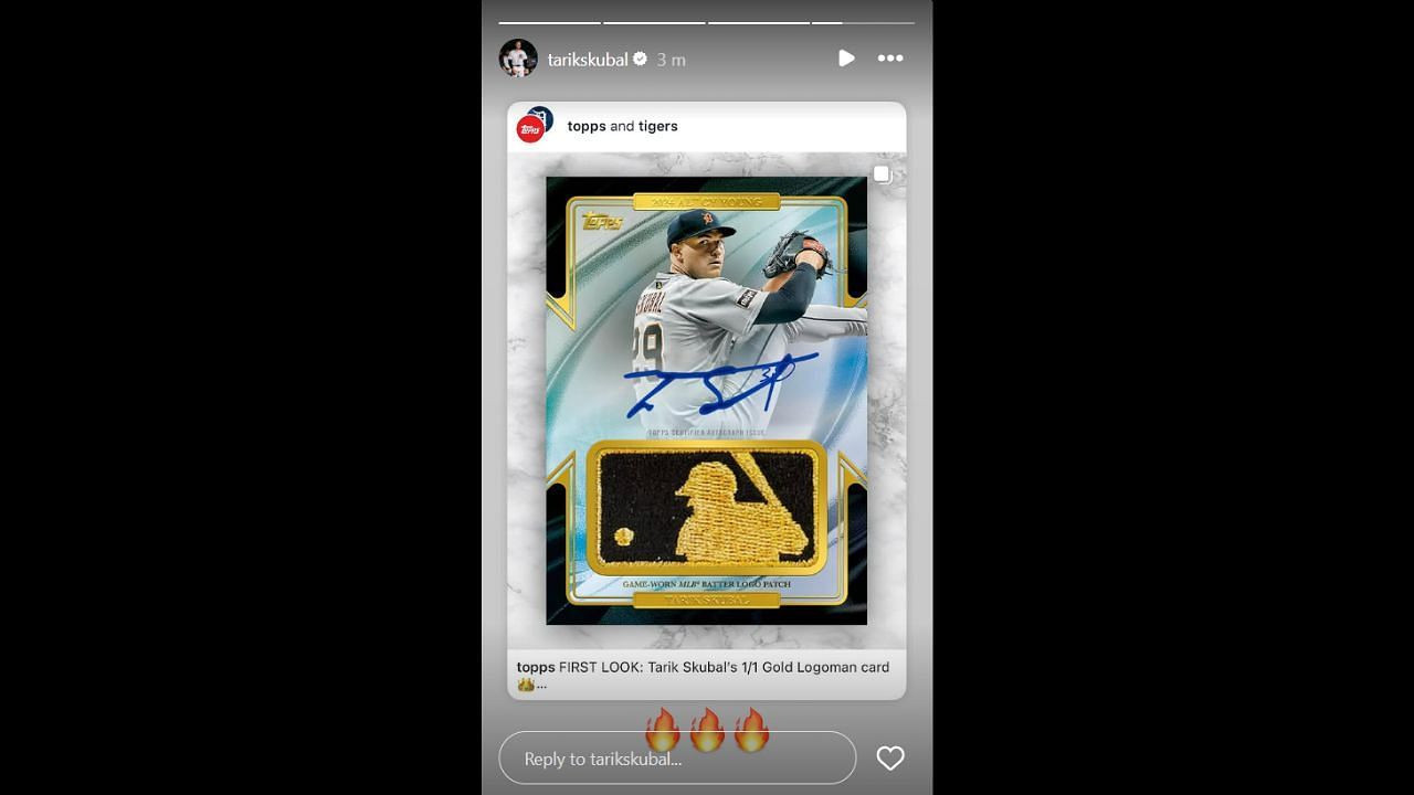 Screenshot of Skubal&#039;s Instagram Story (Image from - Instagram.com/@tarikskubal IG Stories)
