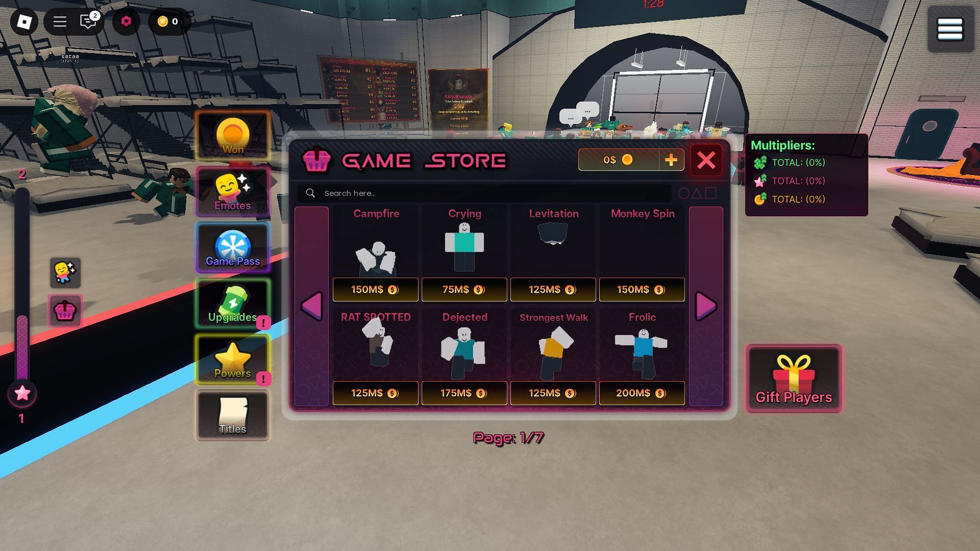 Emotes in the in-game Shop (Image via Roblox)