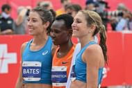 Emma Bates, Ruth Chepngetich and Sara Hall at 2021 Chicago Marathon - Source: Getty