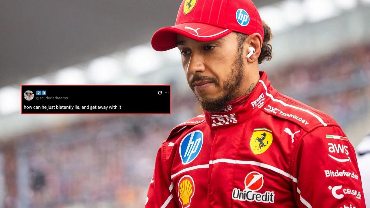 In Picture: Lewis Hamilton (foreground). Credit: Getty Images. Fan reaction by: x.com/scuderiadreams