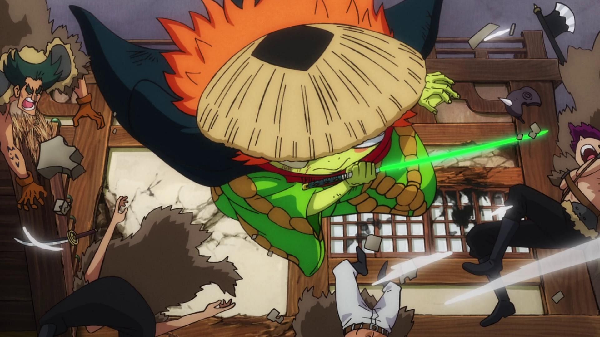 Kawamatsu&#039;s Kappa Style as seen in One Piece (Image via Toei Animation)