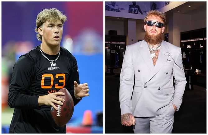 Jaxson Dart receives 4-word message from Jake Paul after Giants rookie recaps week in New York