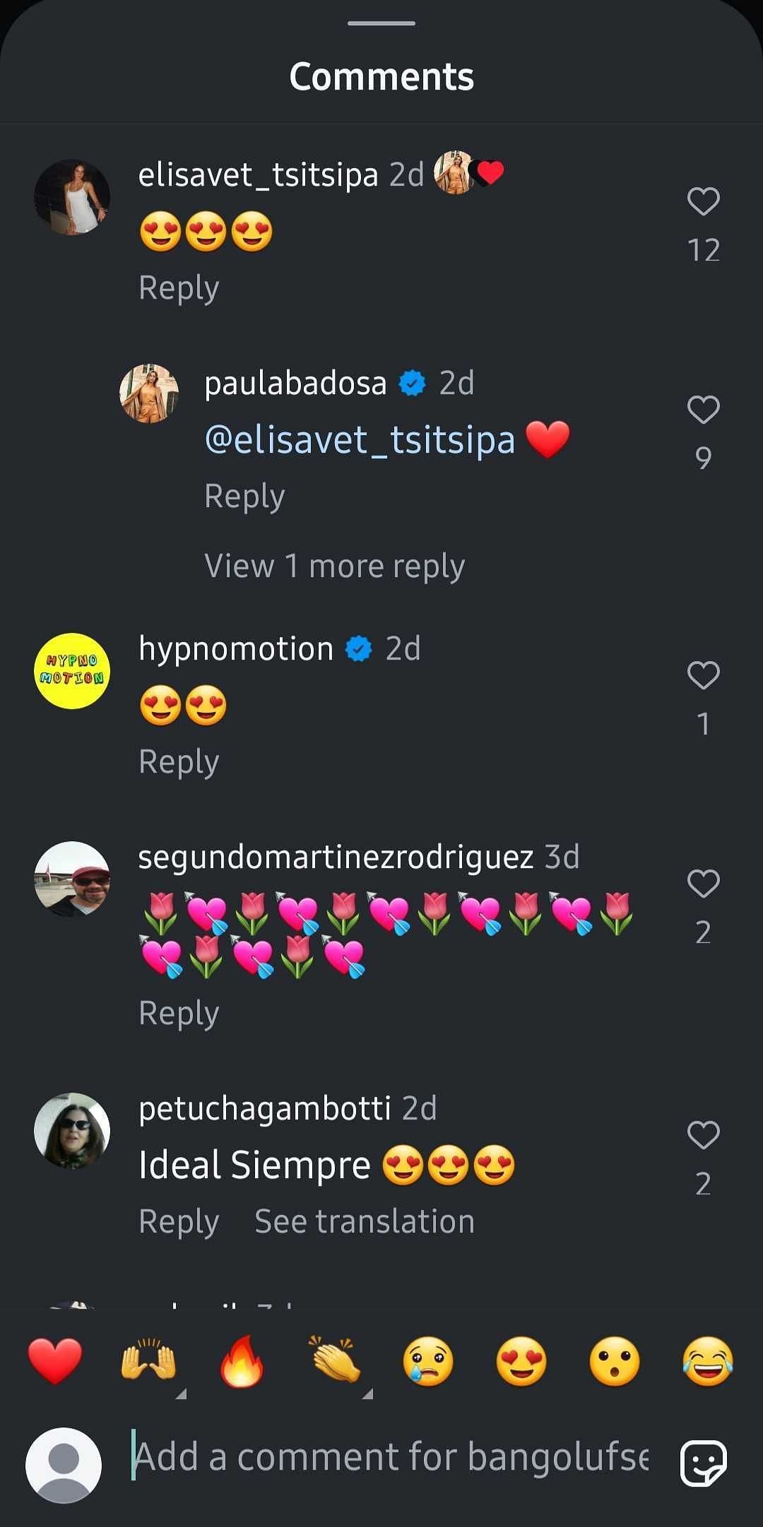Stefanos Tsitsipas&#039; sister Elisavet and Paula Badosa&#039;s comments on the Spaniard&#039;s photoshoot for Bang &amp; Olufsen (Source: Instagram/bangolufsen)