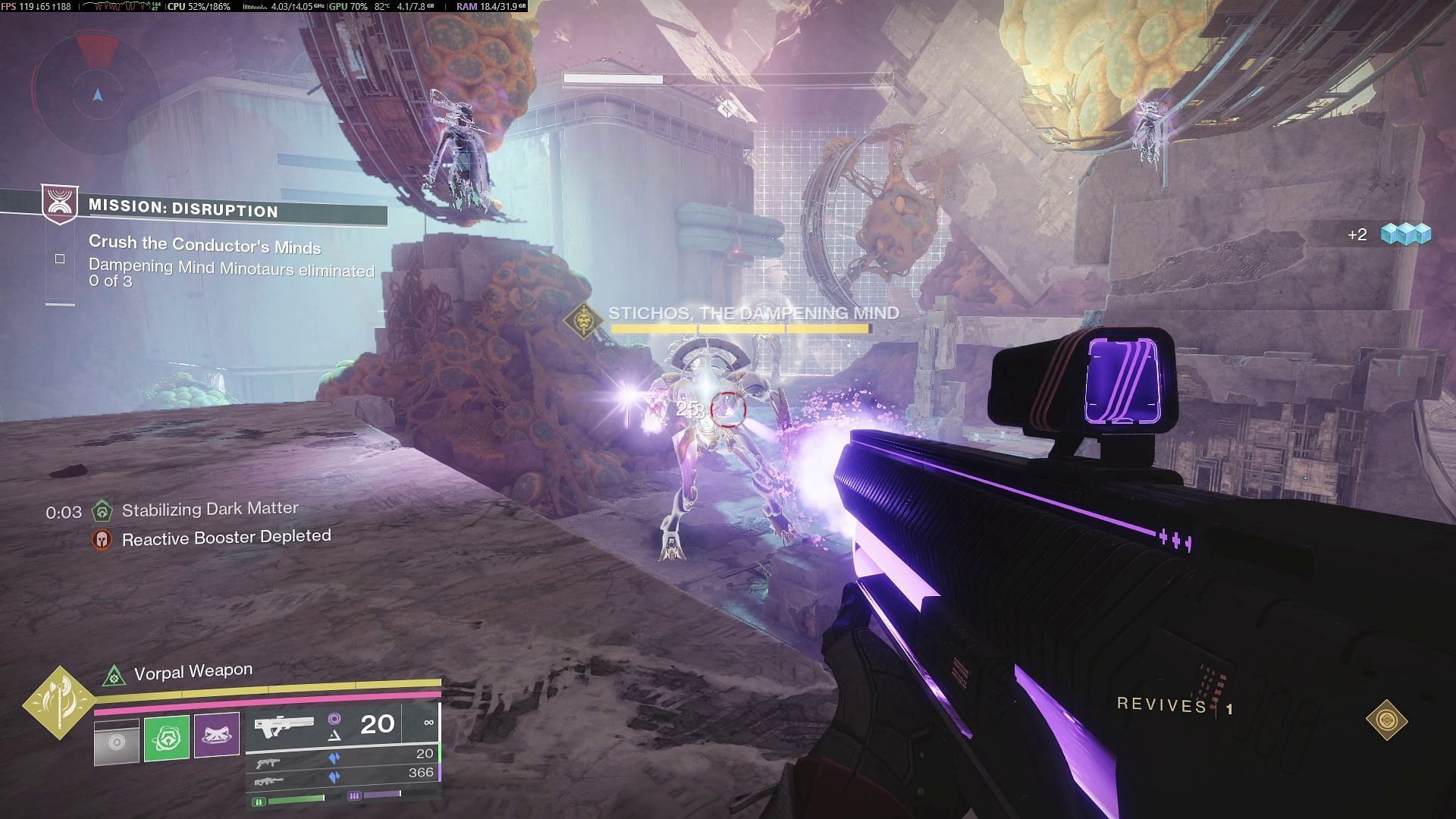 Defeat one of the bosses after breaking a Vex cube (Image via Bungie)