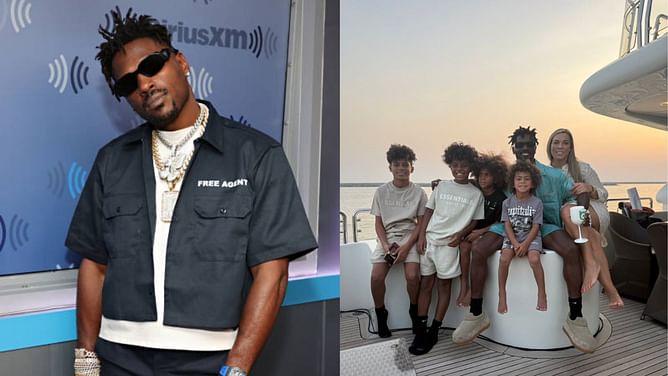 Antonio Brown shares rare family moment with his babies' mother Chelsie Kyriss and their four kids during Dubai getaway [PHOTO]