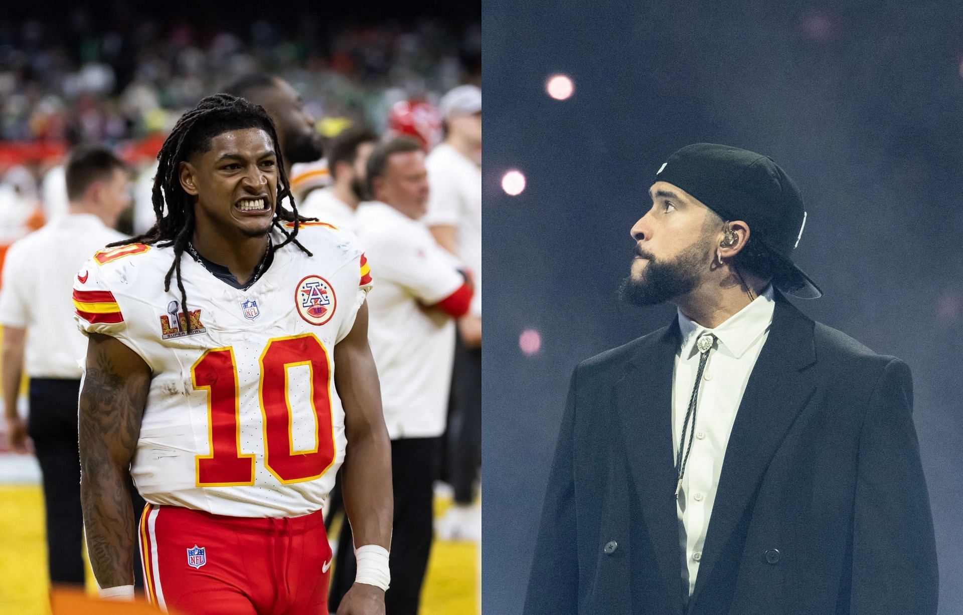 &quot;Both overrated and overpaid lol&quot;: NFL fans react as Isiah Pacheco and Bad Bunny jersey swap during popstar
