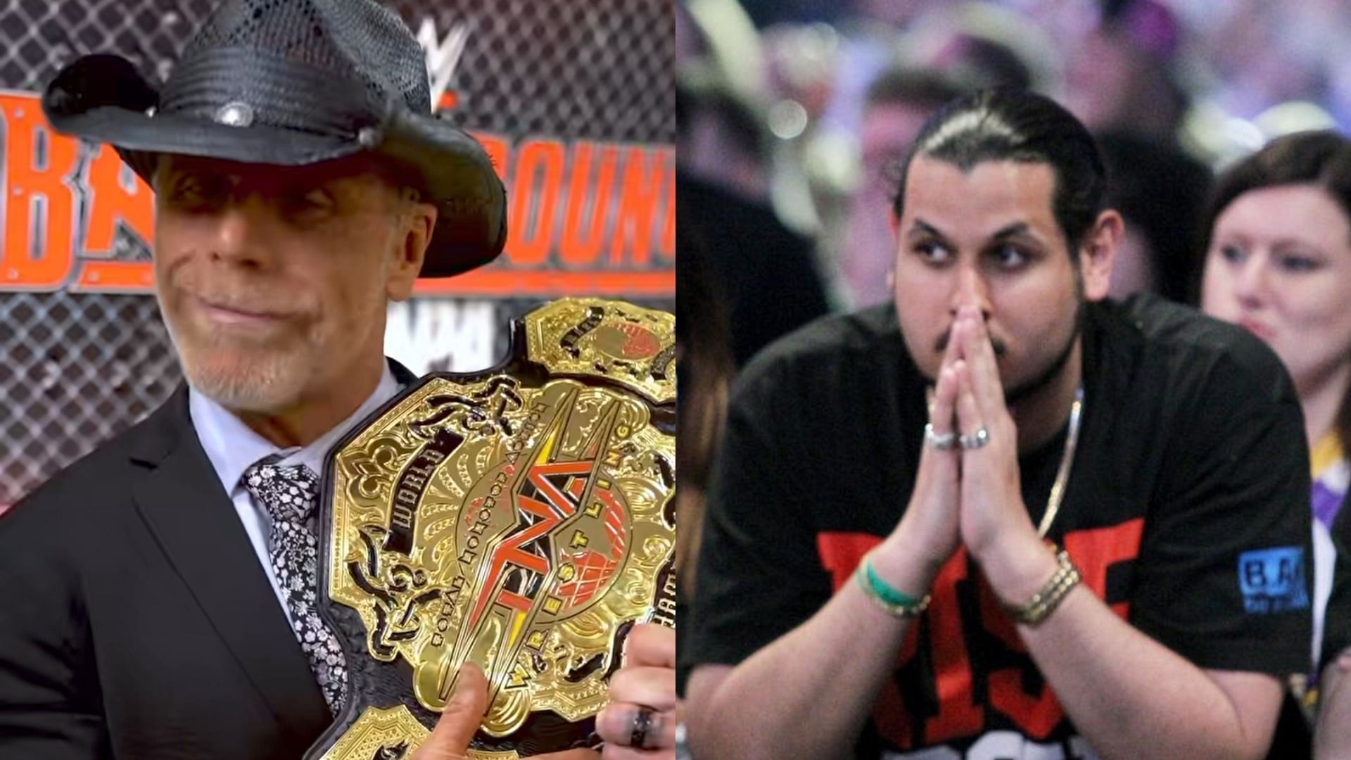 The Heartbreak Kid Shawn Michaels with the TNA World Championship (Images via Shawn