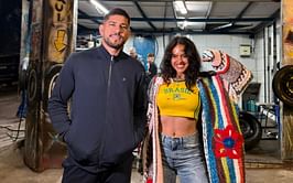 [Watch] Alex Pereira pranks Nina-Marie Daniele during visit to tire shop he worked at before combat sports superstardom