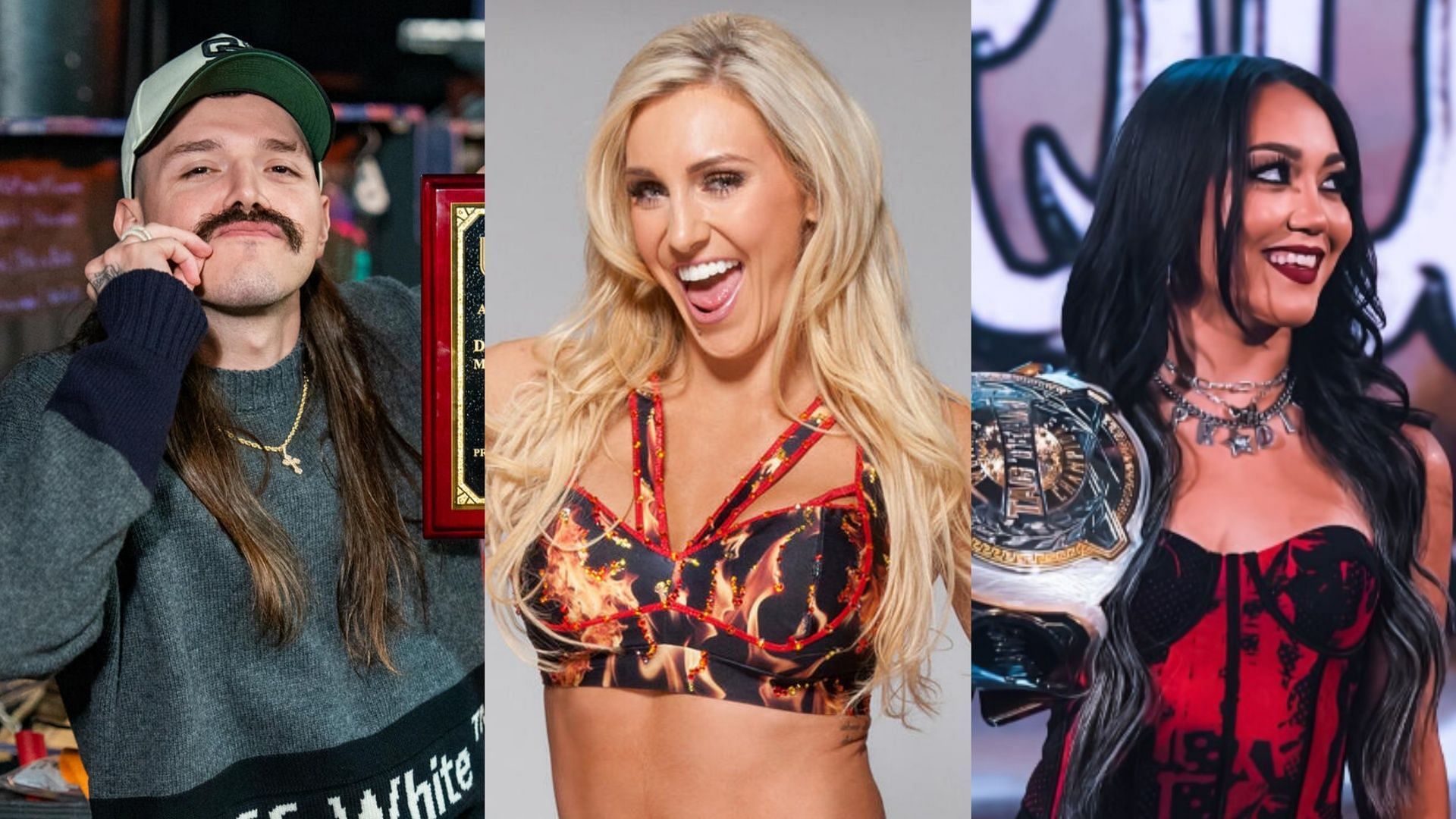 Dominik Mysterio, Charlotte Flair, Roxanne Perez [Image Credits: wwe.com/Roxanne Perez Instagram]