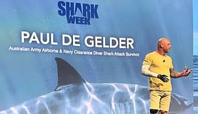 Paul de Gelder brings his shark adventures in these two shows in Shark Week 2025