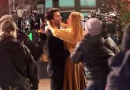 Blake Lively and Justin Baldoni on the sets of It Ends With Us