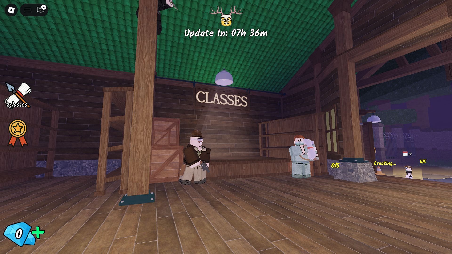 The Classes area (Image via Roblox)
