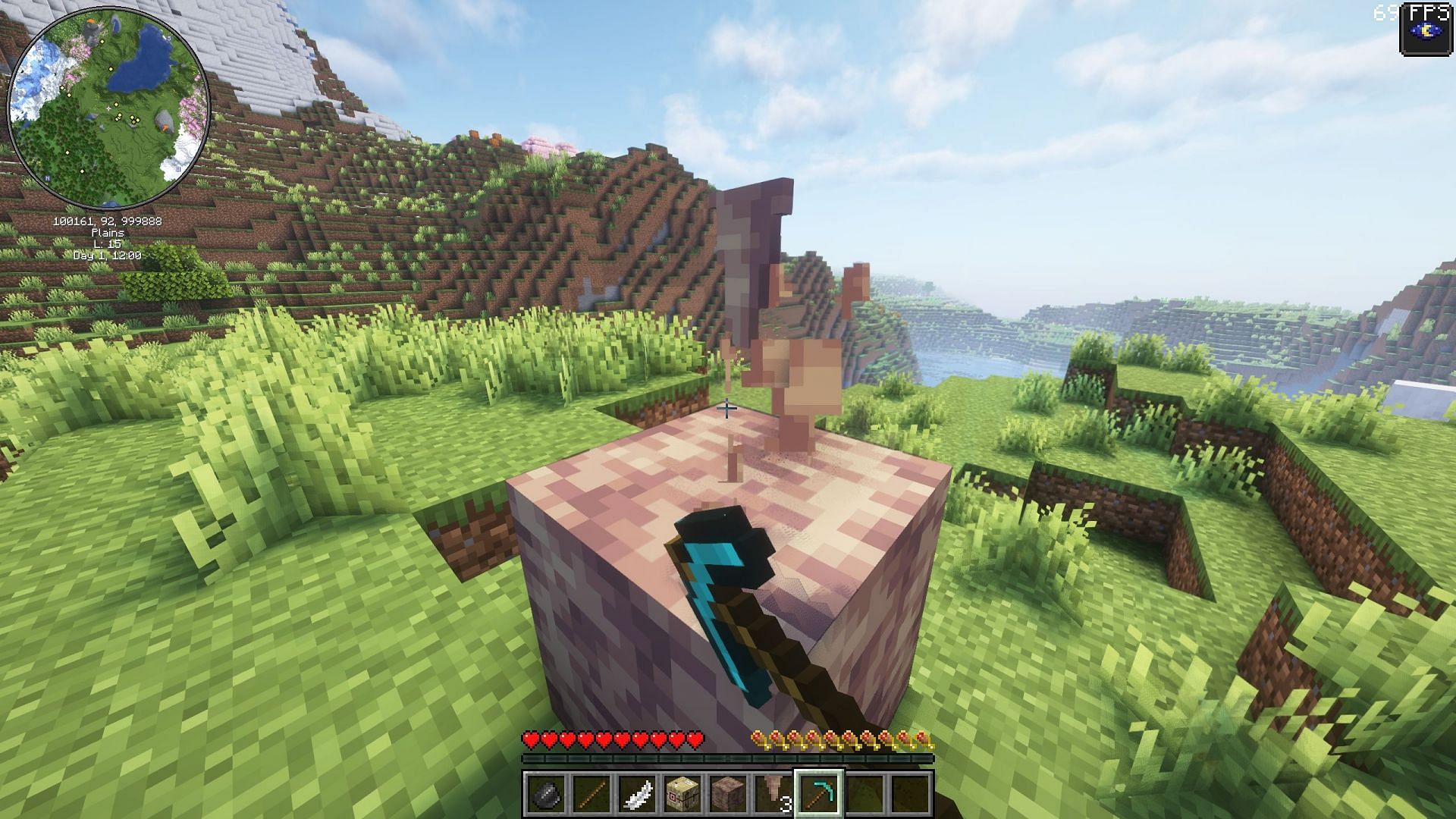 Pointed dripstone can be mined using a pickaxe (Image via Sportskeeda Gaming || Mojang Studios)