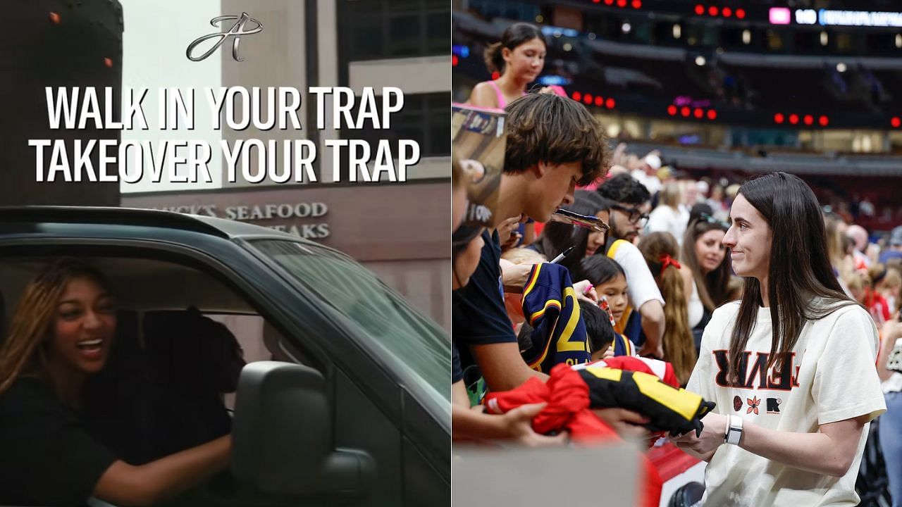 WNBA analyst takes brutal dig at Angel Reese as Caitlin Clark gets swarmed by fans in Sky arena: &quot;Does this count as taking over the trap?&quot; Image Source: IMAGN, Reese