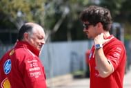 Fred Vasseur, Team Principal of Scuderia Ferrari, talks with Charles Leclerc - Source: Getty