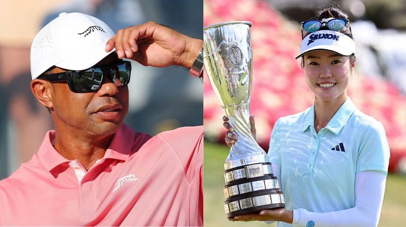 Grace Kim and Tiger Woods