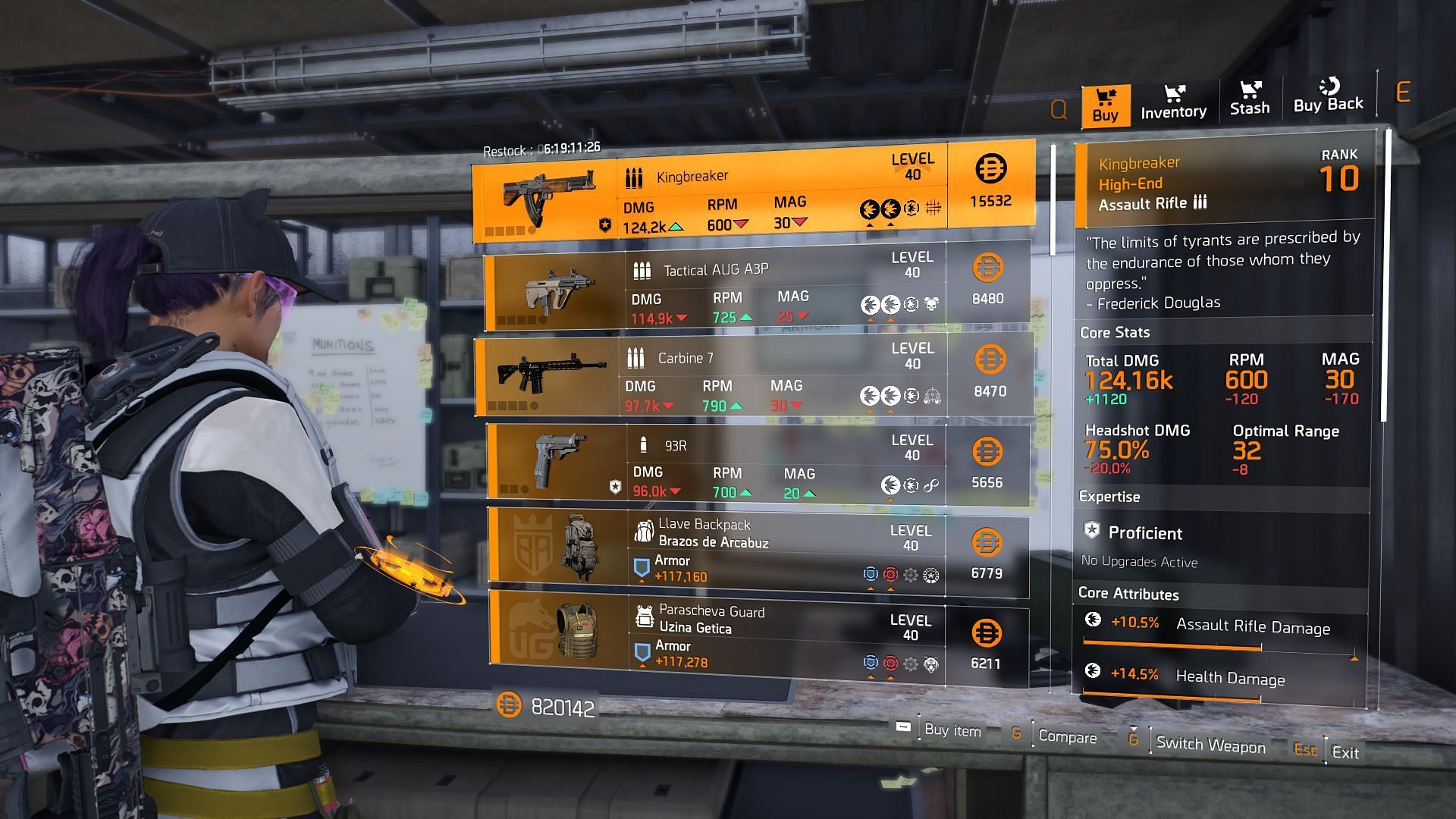 The Division 2 vendor at White House helipad (Image via Sportskeeda Gaming || Ubisoft)