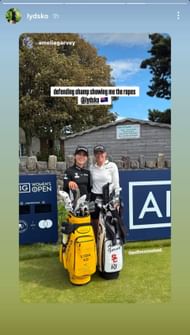 Screenshot of Lydia Ko's reshared story on Instagram (via @lydsko)