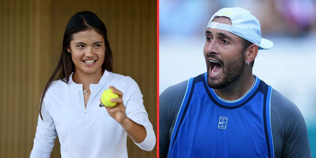 Emma Raducanu (left), Nick Kyrgios (right), Sources: Getty