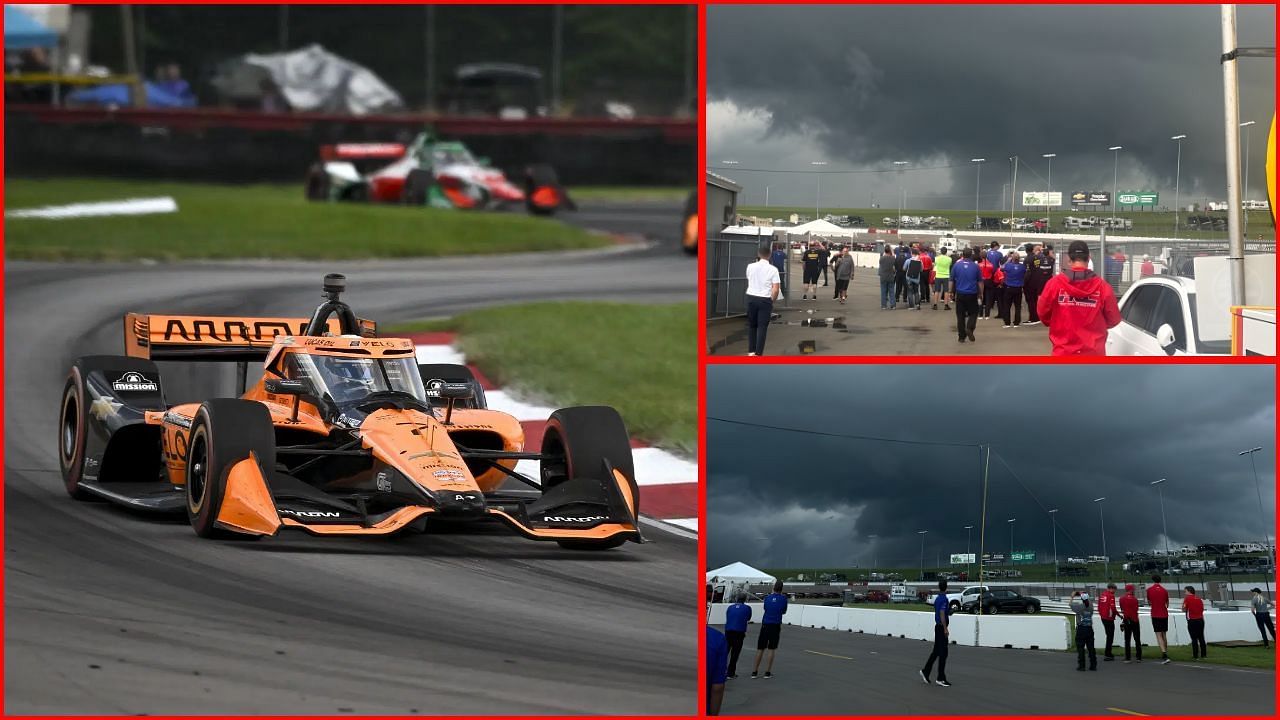 IndyCar changes 2025 Iowa schedule after tornado warnings | Image via Getty and X (@smclaughlin93 and @AndrettiIndy)